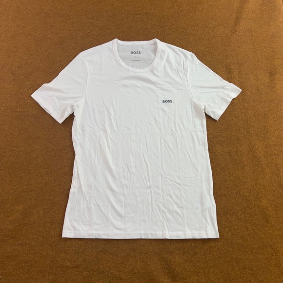 Boss Other - BOSS Mens Large White Embroidered Logo Short Sleeve T-Shirt New